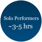 Solo artists with minimal backing usually take about 3-5 hours per track