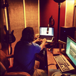 Steven J Goldman setting up a stream from the control room.